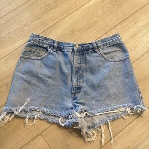 High Waisted Distressed Denim Shorts